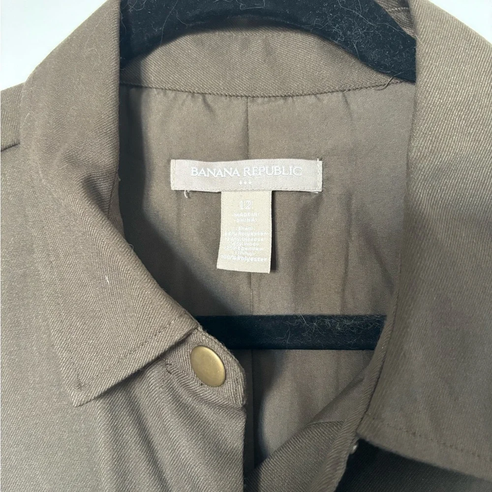 NWOT Army Green/Olive Green Banana Republic Button Up Dress - Picture 3 of 3